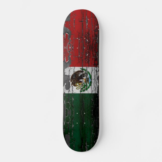 Mexiko-Flaggen-Skateplattform Skateboard (Vorderseite)