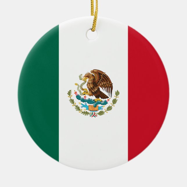 Mexiko-Flaggen-Verzierung Keramik Ornament (Vorne)