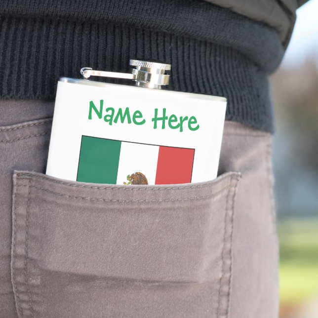 Mexiko-Flaggengrün Personalisiert Flachmann (Beispiel)