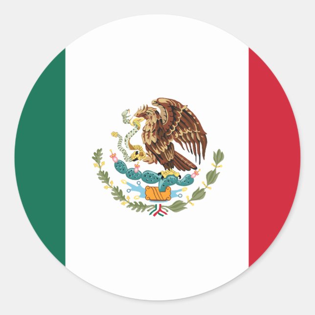 Mexiko Flaggenkleber Runder Aufkleber (Vorderseite)