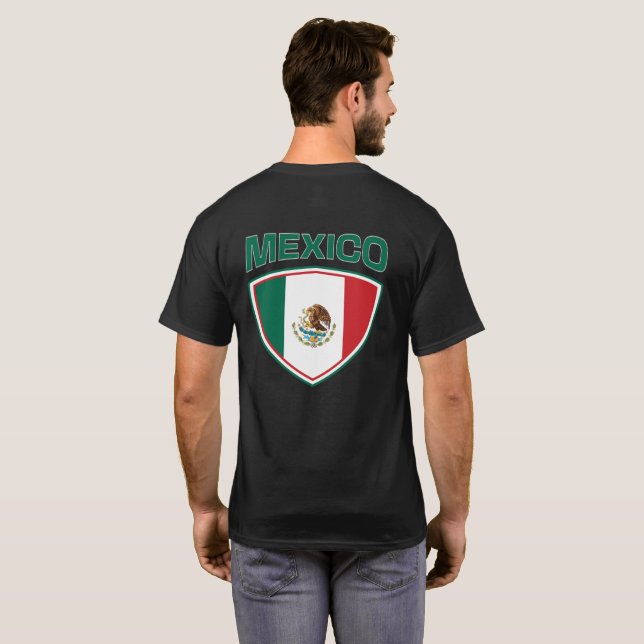 Mexiko-Flaggenschild-T - Shirt (Schwarz voll)