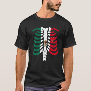 Mexiko Flaggenstaat Skelettin Patriotisches Mexiko T-Shirt