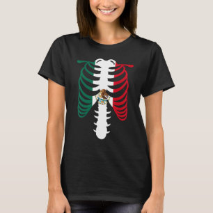 Mexiko Flaggenstaaten Skelett Patriotisches Mexiko T-Shirt