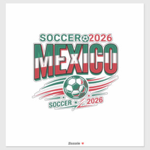 Mexiko Fußball 2026 Fußball Fett Land Typografie Aufkleber