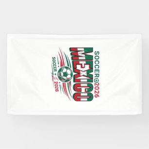 Mexiko Fußball 2026 Fußball Fett Land Typografie  Banner
