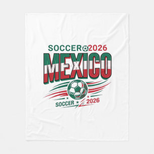 Mexiko Fußball 2026 Fußball Fett Land Typografie  Fleecedecke