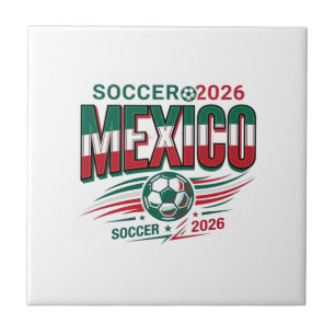 Mexiko Fußball 2026 Fußball Fett Land Typografie  Fliese