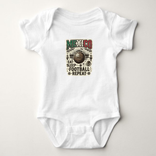 MEXIKO Fußball Custom 2026 Baby Strampler (Vorderseite)