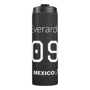 Mexiko Fußball Minimalistisches Schwarzes Kundensp Thermosbecher