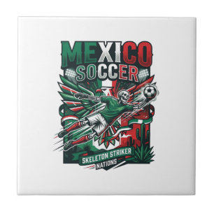 Mexiko Fußball Skelett Stürmer Nationen Premium Sp Fliese