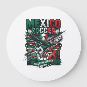 Mexiko Fußball Skelett Stürmer Nationen Premium Sp Große Wanduhr