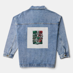 Mexiko Fußball Skelett Stürmer Nationen Premium Sp Jeansjacke