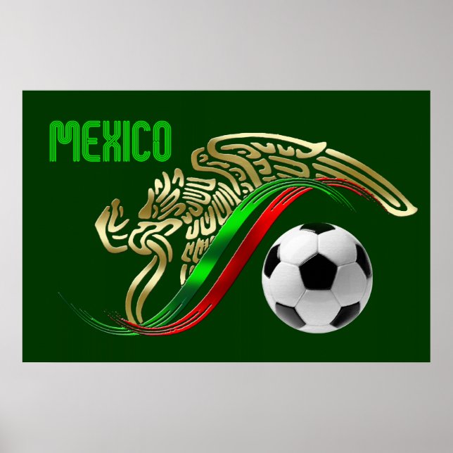 Mexiko-Futbol-Fußball-Adler und Schlange mexikanis Poster (Vorne)