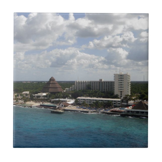 Mexiko-Gebäude und -ozean Fliese (Vorderseite)