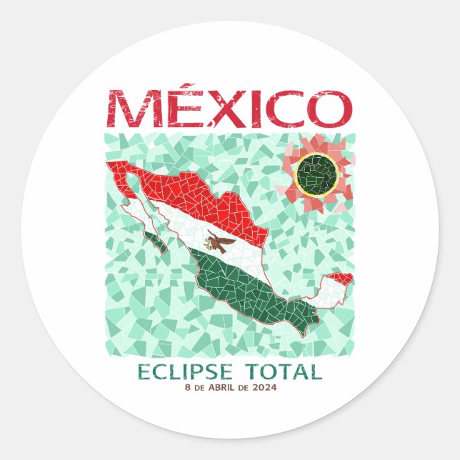 Mexiko Gesamter Eclipse-Rundaufkleber Runder Aufkleber (Vorderseite)