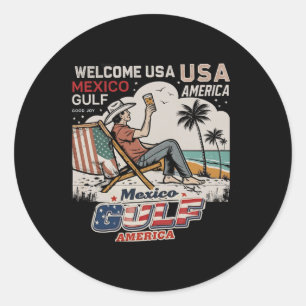 Mexiko Golf Amerika Amerikanische Flagge Amerika z Runder Aufkleber