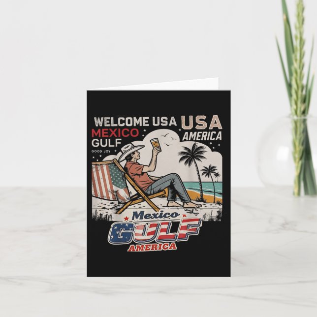 Mexiko Golf Amerika USA Amerikanische Flagge Ameri Karte (Vorderseite)