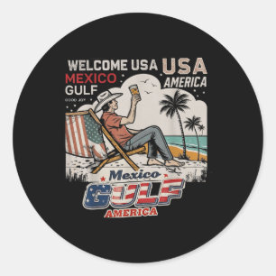 Mexiko Golf Amerika USA Amerikanische Flagge Ameri Runder Aufkleber