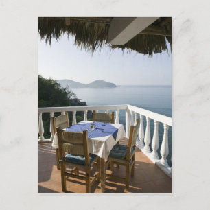 Mexiko, Guerrero, Zihuatanejo. Café Table over Postkarte