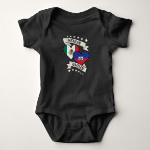 Mexiko Haitian Heart Flags Mexiko Haiti Baby Strampler