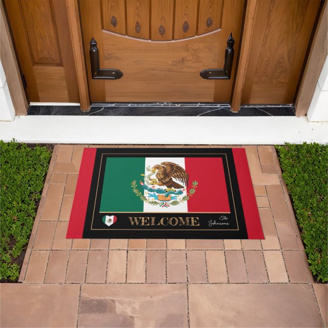 Mexiko Hausmatte, mexikanische Flagge Sport rot /  Fußmatte (Außenbereich)