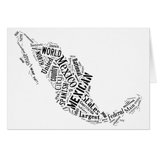 Mexiko in Tagxedo Karte