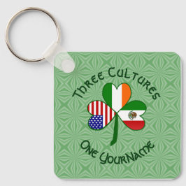 Mexiko Irish American Flags Kleeblatt Ihr Name Schlüsselanhänger