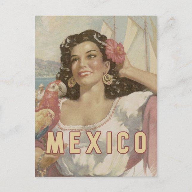 Mexiko Jahrgang Reise Postkarte (Vorderseite)