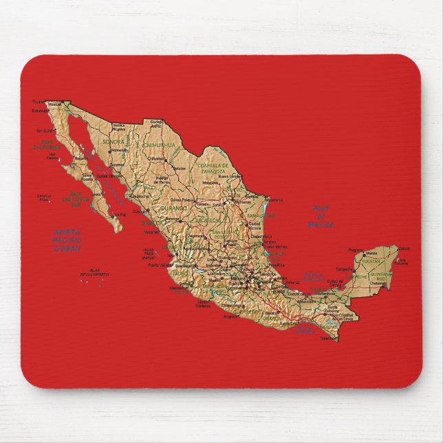 Mexiko-Karte Mousepad (Vorne)