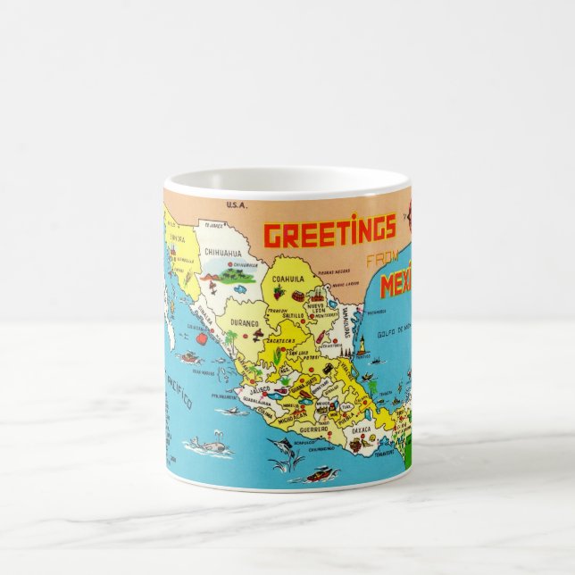 Mexiko-Karten-Tasse Kaffeetasse (Mittel)