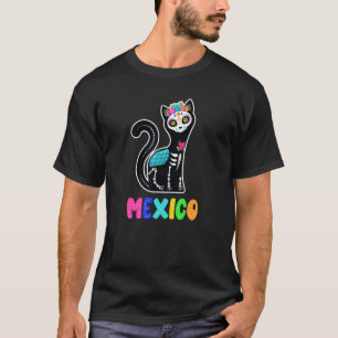 Mexiko Katze Dia De Los Muertos T-Shirt