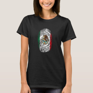 Mexiko Länderflagge Fingerabdruck DNA T-Shirt