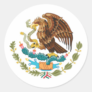 Mexiko Landeswappen Symbol Emblem Adler Runder Aufkleber