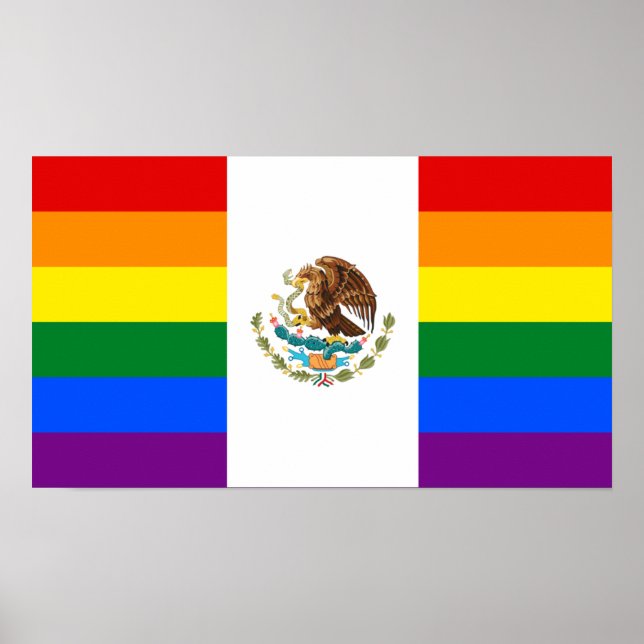 Mexiko LGBT Gay Pride Regenbogenflagge Poster (Vorne)