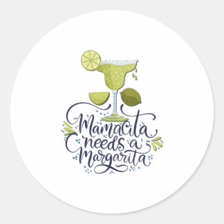 Mexiko - Mama braucht Margarita - Licht Runder Aufkleber