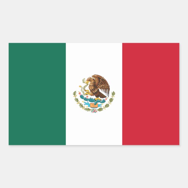 Mexiko - mexikanische Flagge Rechteckiger Aufkleber (Vorderseite)