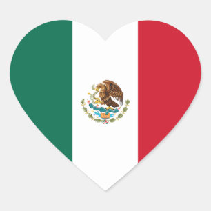 Mexiko/Mexiko-Herzenflagge Herz-Aufkleber
