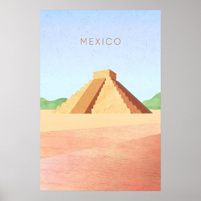 Mexiko Minimal Reiseplakat Poster (Vorne)