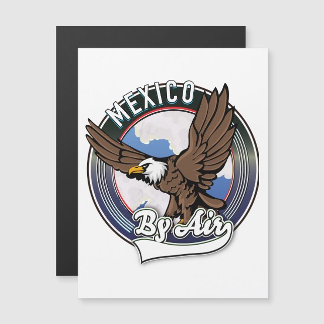 Mexiko mit dem Flug-Patch. Magnetkarte (Vorne/Hinten)