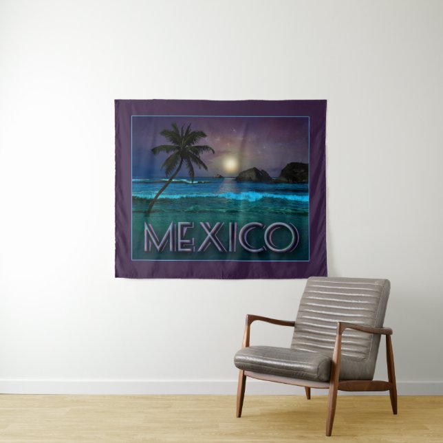 Mexiko Nacht am Strand Wandteppich (Beispiel (Horizontal))