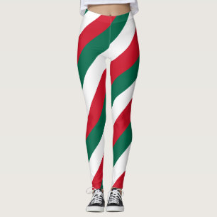 Mexiko Nationale Flaggenfarben diagonal gestreift Leggings
