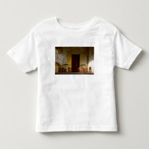 Mexiko, Oaxaca, Nachmittagslicht erhellt Balkon vo Kleinkind T-shirt