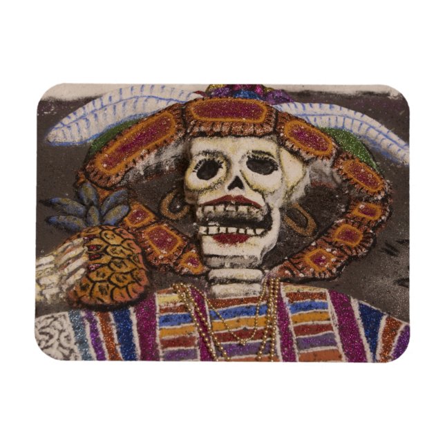 Mexiko, Oaxaca. Sand tapestry (tapete de arena) Magnet (Horizontal)
