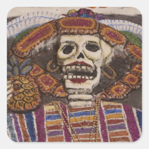 Mexiko, Oaxaca. Sand tapestry (tapete de arena) Quadratischer Aufkleber