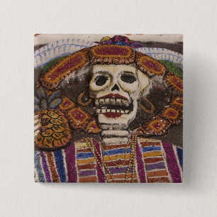 Mexiko, Oaxaca. Sand-Tapete (Tapete de Arena) Button