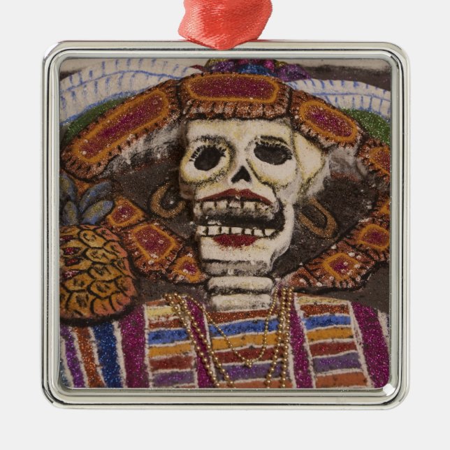 Mexiko, Oaxaca. Sand-Tapete (Tapete de Arena) Silbernes Ornament (Vorne)