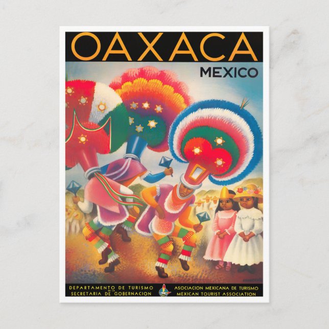 Mexiko Oaxaca Vintage Reise Postkarte (Vorderseite)