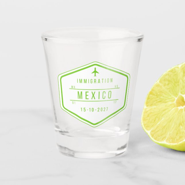 Mexiko-Passport-Briefmarke Schnapsglas (Vorderseite)