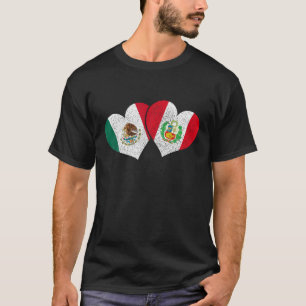 Mexiko Peru hört mexikanisch-peruanische Flagge Pr T-Shirt