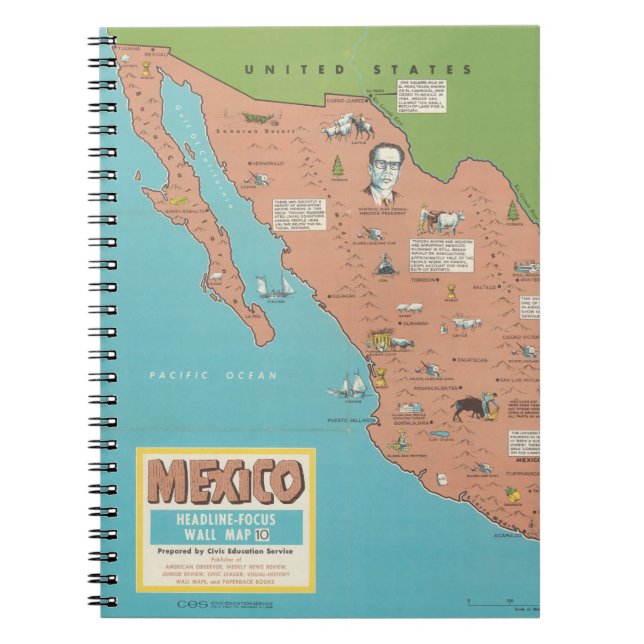 Mexiko - Planstelle "Headline Focus Wall Map" Notizblock (Vorderseite)